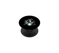 Cat Playing Drums Drumming Drummer Music Lover Drumsticks PopSockets Adhesive PopGrip