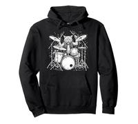 Cat Playing Drums Drumming Drummer Rock And Roll Drumsticks Pullover Hoodie