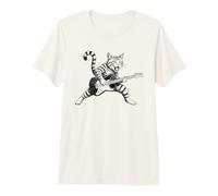 Cat Playing Electric Guitar Rock Music Premium T-Shirt