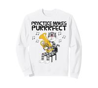 Cat Playing Euphonium, Practice Makes Purrrfect, Brass Band Sweatshirt