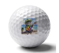Cat Playing Guitar Beach Bird Personalized Golf Balls Distance Practice Ball for Indoor Outdoor