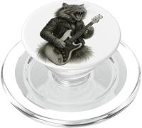 Cat Playing Guitar Funny Rock Star Lovers Men Women Kids PopSockets PopGrip for MagSafe