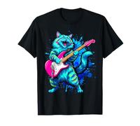 Cat Playing Guitar Rock and Roll Star for Men Women Kid T-Shirt