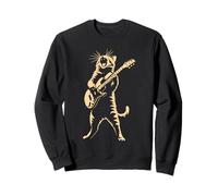 Cat Playing Guitar Rock Star Rock and Roll Men Women Kids Sweatshirt