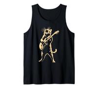 Cat Playing Guitar Rock Star Rock and Roll Men Women Kids Tank Top