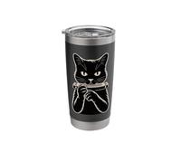 Cat Playing Harmonica Blues Music Stainless Steel Insulated Tumbler