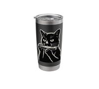 Cat Playing Harmonica Blues Music Stainless Steel Insulated Tumbler