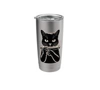Cat Playing Harmonica Blues Music Stainless Steel Insulated Tumbler