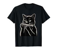 Cat Playing Harmonica Blues Music T-Shirt