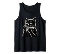 Cat Playing Harmonica Blues Music Tank Top