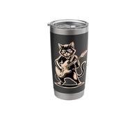 Cat Playing Loud Electric Guitar Stainless Steel Insulated Tumbler