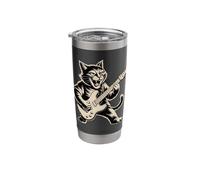 Cat Playing Loud Electric Guitar Stainless Steel Insulated Tumbler