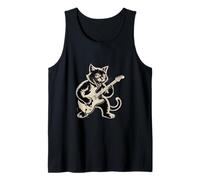 Cat Playing Loud Electric Guitar Tank Top
