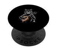 Cat Playing Mandolin Acoustic Folk Music PopSockets Adhesive PopGrip