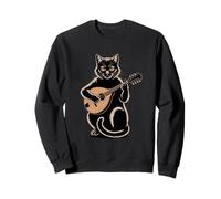 Cat Playing Mandolin Acoustic Folk Music Sweatshirt