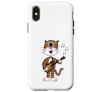 Cat Playing Mandolin, Mandolinist Folk Musician Funny Case for iPhone X/XS