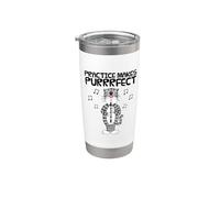 Cat Playing Recorder, Practice Makes Purrrfect, Recorderist Stainless Steel Insulated Tumbler