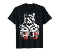 Cat Playing Tabla Drumming Tablaist Tabla Drum Music Tabla T-Shirt