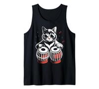 Cat Playing Tabla Drumming Tablaist Tabla Drum Music Tabla Tank Top