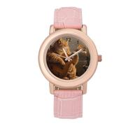 Cat Playing The Guitar Fashion Women's Watch Easy Reader Novelty Slim Quartz Casual Dress Wrist Watches