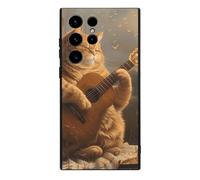 Cat Playing The Guitar Novelty Phone Cases Compatible With Galaxy S23/Plus/Ultra Slim TPU Protective Cover Case Printed Protector