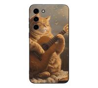 Cat Playing The Guitar Novelty Phone Cases Compatible With Galaxy S23/Plus/Ultra Slim TPU Protective Cover Case Printed Protector