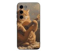Cat Playing The Guitar Novelty Phone Cases Compatible With Galaxy S23/Plus/Ultra Slim TPU Protective Cover Case Printed Protector