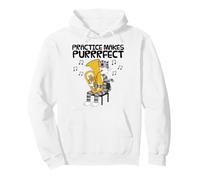 Cat Playing Tuba, Practice Makes Purrrfect, Tubaist Musician Pullover Hoodie