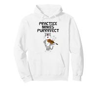 Cat Playing Violin, Practice Makes Purrrfect, Violinist Pullover Hoodie