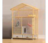 Cat Playpen, 3-Tier Indoor Cat Cage with Litter Box and Storage Drawer, Mobile Design with Universal Wheels for 1-2 Cats, 32.6x23.2x53.5in