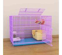 Cat Playpen/Cat Cage, Portable Metal Pet Crate, Indoor Cat Cage with Tray for 1-2 Cats, Ferret, Chinchilla, Rabbit, Small Animals, Kitty, Squirrel(Purple,91x67cm/35.8x26.3in)