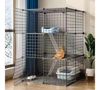 Cat playpen Cat Cages Cat Crate Puppy Playpen, Diy Pet Cat Kennel Enclosures With Door for Kitten Small Animals(75 * 75 * 109cm)