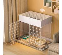 Cat playpen Cat Cages Cat Enclosure Pet Playpen with Door Small Animals Cage Ferret Cage Guinea Pig Cages Detachable Metal Wire Kennels Easy to Clean(75x39x65cm)