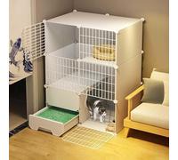 Cat playpen Cat Cages Indoor Cat Crate DIY Cat Enclosure Detachable Metal Cat Kennels with Enclosed Cat Litter Box Dog Crates for Small Dogs(75X49X109CM)