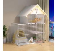 Cat playpen Cat Cages Indoor - Cat Enclosure Large Cat Crate Cat Kennel Kitten Playpen Ferret Cage Guinea Pig Cages Dog Crates for Small Dogs(Wit,111X75X146cm(B))