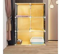 Cat playpen Cat Cages Indoor Cat Enclosure with Cat Litter Box, Large Detachable Metal Cat Kennels(72x37x107cm)