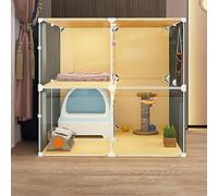 Cat playpen Cat Cages Indoor Cat Enclosure with Cat Litter Box, Large Detachable Metal Cat Kennels(72x72x72cm)