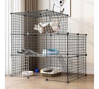 Cat playpen Cat Cages Indoor Kennel Detachable Metal Wire Indoor DIY Kennels Crate(111x75x109cm)
