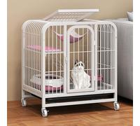 Cat Playpen, Cat Cages Indoor Larg, DIY Metal Wire Grid Cage, Cat Enclosures Indoor, with Plug-in Door Lock, Encrypted Mesh Pad(White,60x45x68cm)