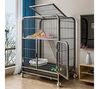 Cat Playpen,cat Cages Indoor Large 3-Tier Cat Condo for Kitten Guinea Pig - Wheels Indoor Outdoor,Black 1x Hammock,1x Cat Nest, White FANDIAO