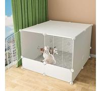 Cat playpen Cat Cages Indoor Large - Cat Cage,diy Pet Playpen,small Animals Cage with Door with Door for Small Pets Rabbits Hedgehogs Cat Guinea Pigs(Wit,75 * 75 * 55cm)