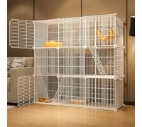 Cat playpen Cat Cages Indoor, Large Cat Crate DIY Pet Playpen Cat House Kitten Pen Detachable Extra Cattery, Large Exercise Place Ideal for Cat(Wit,111x37x109cm)