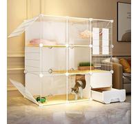 Cat playpen Cat Cages Indoor Large, Cat Kennel Pet Playpen for Cats, Puppy Playpen Diy Detachable Metal Wire Kennels Ideal for 1-2 Cats(107 * 47 * 107cm(30 * 18.5 * 30"))