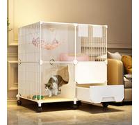 Cat playpen Cat Cages Indoor Large, Cat Kennel Pet Playpen for Cats, Puppy Playpen Diy Detachable Metal Wire Kennels Ideal for 1-2 Cats(77 * 47 * 77cm(30 * 18.5 * 30"))