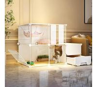 Cat playpen Cat Cages Indoor Large, Cat Kennel Pet Playpen for Cats, Puppy Playpen Diy Detachable Metal Wire Kennels Ideal for 1-2 Cats(107 * 47 * 77cm(42 * 18.5 * 30"))