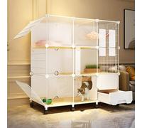 Cat playpen Cat Cages Indoor Large, Cat Kennel Pet Playpen for Cats, Puppy Playpen Diy Detachable Metal Wire Kennels Ideal for 1-2 Cats(112 * 47 * 112cm(44 * 18.5 * 44)
