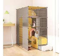 Cat playpen Cat Cages Indoor, with Litter Box, DIY Cat Enclosure Removable Wire Kennel Crate Small Animals Cages, Large Exercise Place Ideal for Cat(75x141x147cm)