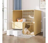 Cat playpen Cat Crate Indoor Pet Playpen with Litter Box DIY Cat Enclosure for Small Animal Detachable Cat House Kitten Crate(75x49x73cm)