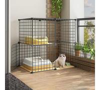 Cat playpen Cat Crates for Indoor Cats Cat Outdoor Enclosure Diy Metal Kennel with Platform Mat for 1-2 Cats, Ferret, Chinchilla, Rabbit, Small Animals(75 * 39 * 73cm)