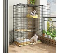Cat playpen Cat Crates for Indoor Cats Cat Outdoor Enclosure Diy Metal Kennel with Platform Mat for 1-2 Cats, Ferret, Chinchilla, Rabbit, Small Animals(75 * 39 * 109cm)